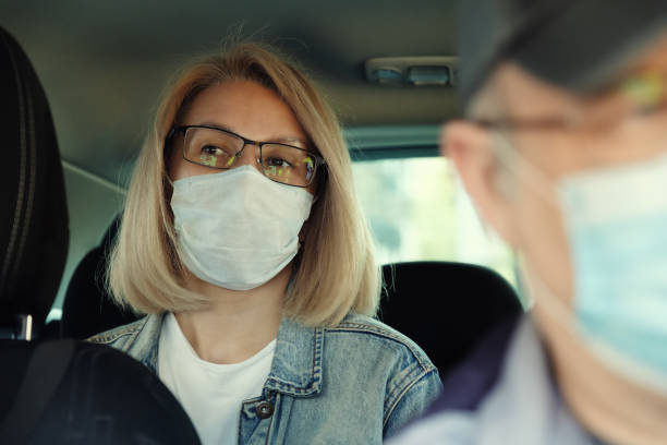 istock Taxi ride in time of Coronavirus 1221908176