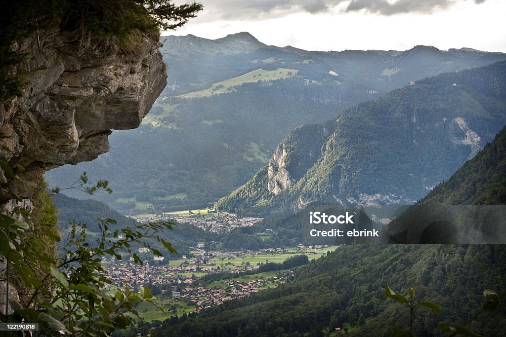 Vista da aldeia de Montanha - Royalty-free Ajardinado Foto de stock