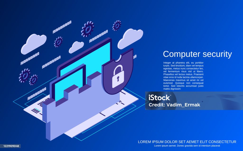 Computer Security Graphics Design Images Computer Security Vector Concept Stock Illustration - Download Image ...