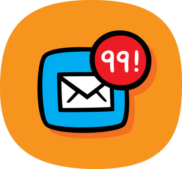 illustrazioni stock, clip art, cartoni animati e icone di tendenza di e-mail doodle - posta elettronica in arrivo