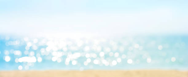 istock Abstract bokeh background from summer blue sea water at the beach 1221914012