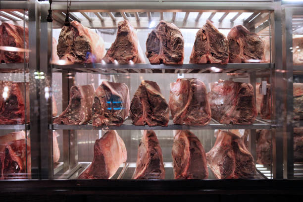 istock Dry-aged cuts of meat, aged beef for steaks 1221915313
