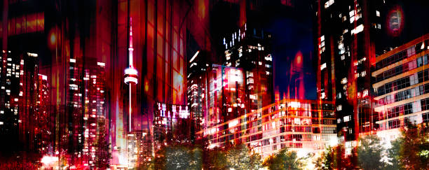 An abstract rendering of the Toronto city skyline