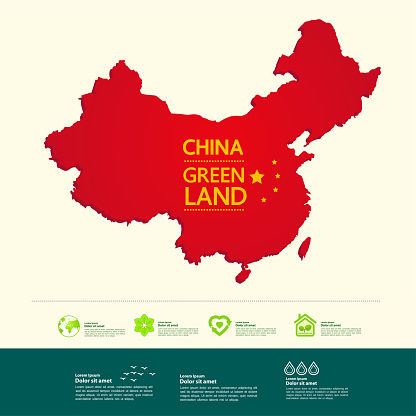 China travel destination grand vector illustration.