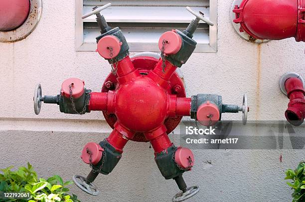 Fire Department Connection Multi Port Stock Photo - Download Image Now - Accidents and Disasters, Air Duct, Building Exterior