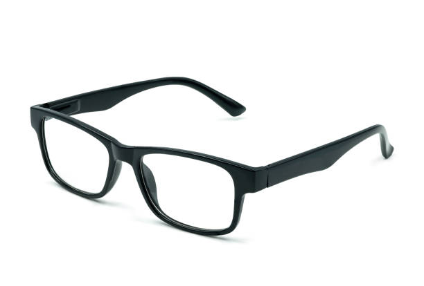 istock Men's eyeglasses, matte black of frame plastic with lens isolated on white background with clipping path. Fashion classic stlye glasses. 1221925344
