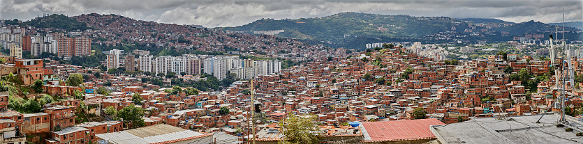 Architectural Chaos in poverty zones, Petare, Caracas, Venezuela.