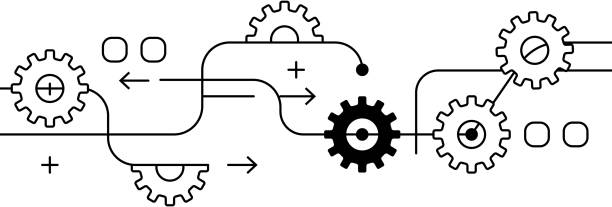 ilustraciones, imágenes clip art, dibujos animados e iconos de stock de fondo de la maquinaria - gear gearshift industry backgrounds