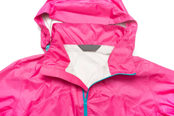 istock Pink and blue zipper windbreaker hiking jacket 1221935131