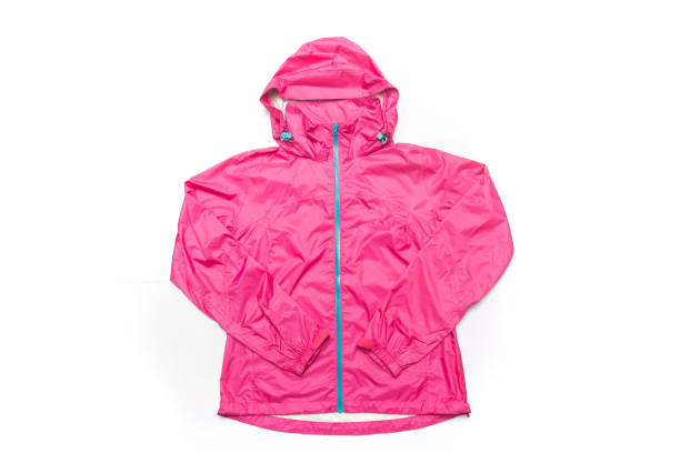 Pink and blue zipper windbreaker hiking jacket