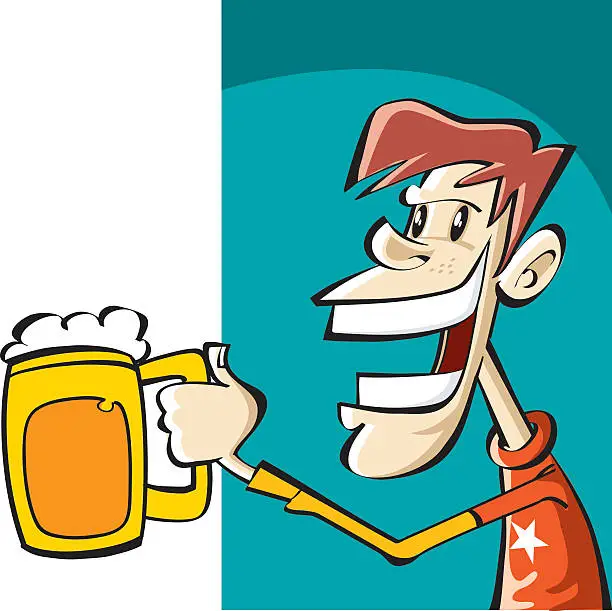 Vector illustration of beer drunk
