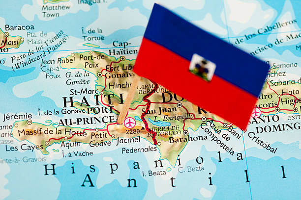 istock Map and flag of Haiti 122193709