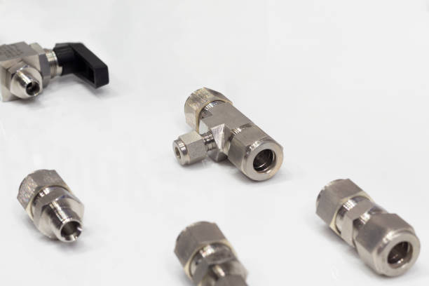 istock Industrial metal pipe connectors, adapters 1221938474
