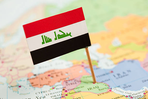 Iraqi  badge on white background. Horizontal composition with clipping path.