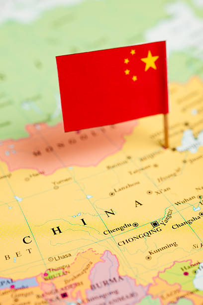 istock Map and Flag of China 122193857