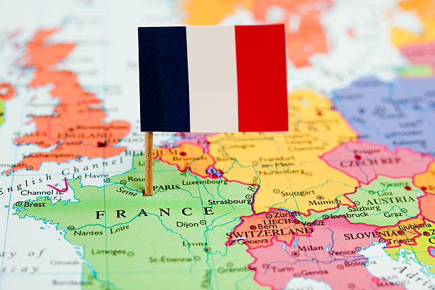 istock Map and Flag of France 122193861
