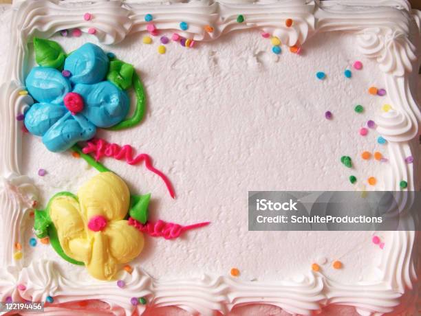 Icing Cake Top Stock Photo - Download Image Now - Celebration, Horizontal, Birthday Cake