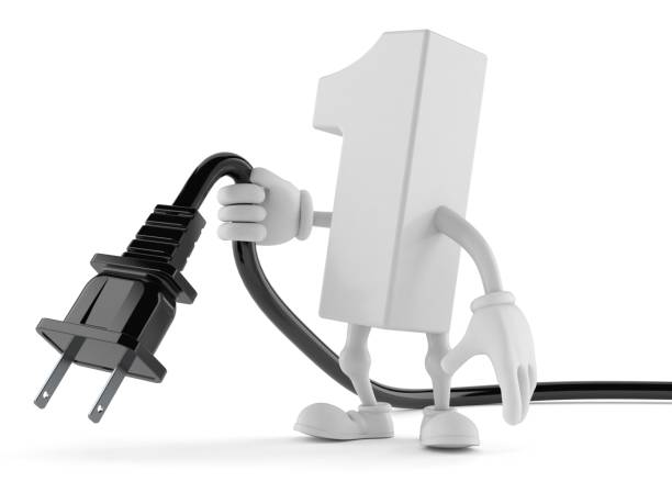 istock Number one character holding electric cable 1221944854