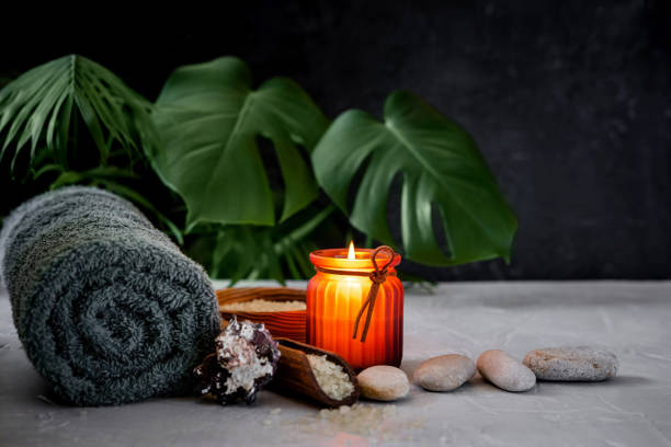 istock Spa Beauty Products. Composition of various objects used for spa treatments. 1221946685
