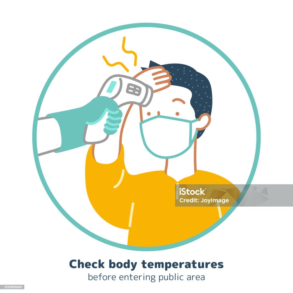 Check Body Temp Check Body Temperature Sign Stock Illustration - Download Image Now ...