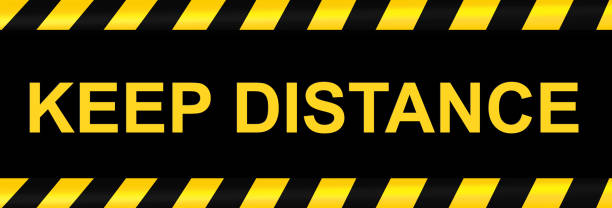 istock Black and yellow warning tapes with the inscription 