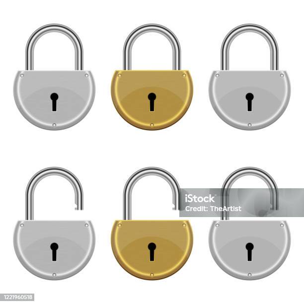 Lock Set Vector Design Illustration Isolated On White Background Stock ...