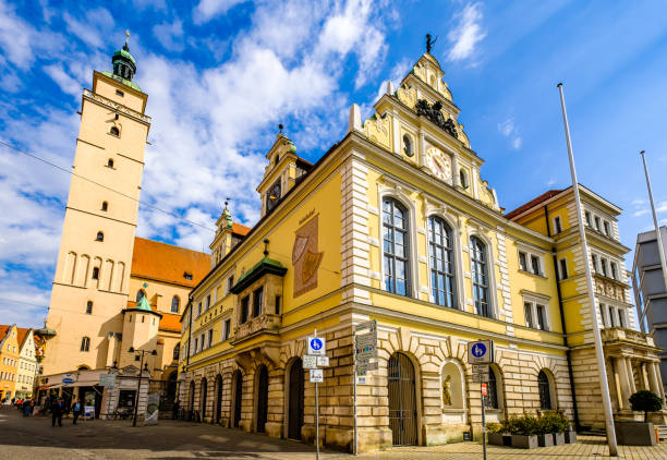 old town of Ingolstadt - bavaria Ingolstadt, Germany - April, 27: famous bavarian old town with historic buildings of Ingolstadt on April 27, 2020 ingolstadt photos stock pictures, royalty-free photos & images