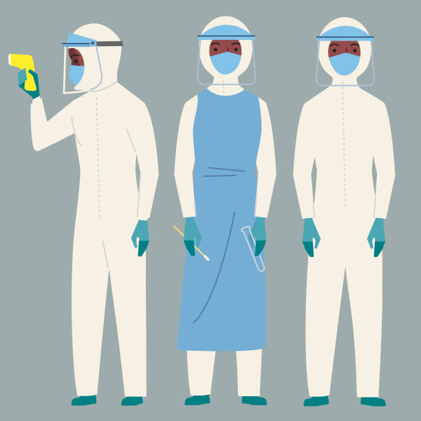 ochranný oděv - obličejový štít stock ilustrace