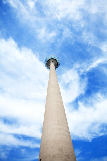istock Dusseldorf television tower heigh up into sky 1221965121