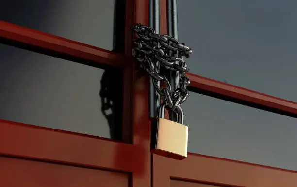 Photo of Shop Door Chained Lockdown