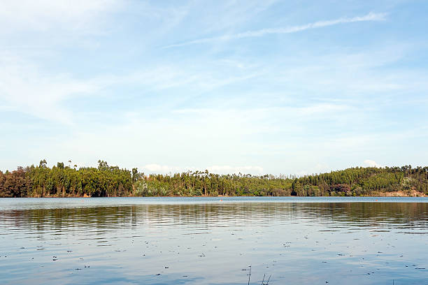istock Woods and sky with its reflection in the river 122196862