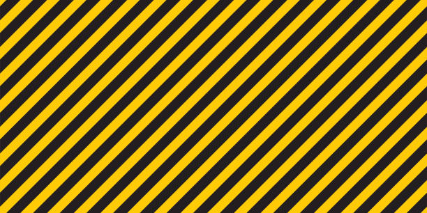 illustrations, cliparts, dessins animés et icônes de bandes jaunes noires mur hazard route rayée industrielle avertissement jaune rayures diagonales noires sans couture vecteur - safety yellow road striped