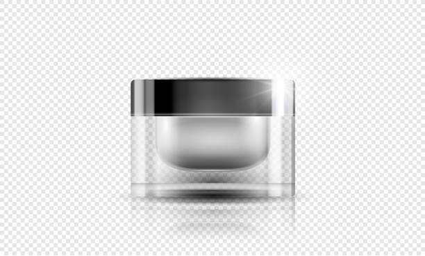 istock cosmetic product poster, bottle package design with moisturizer cream or liquid, sparkling background with glitter polka, vector design. 1221971641