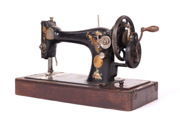 istock Antique, vintage sewing machine, isolated on white 1221972458