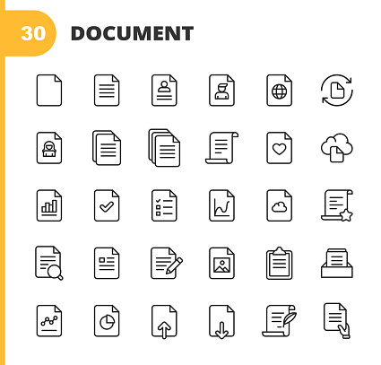 30 Document Outline Icons.