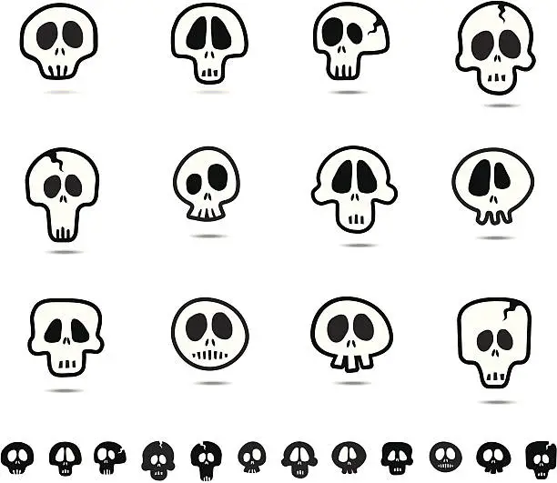 Vector illustration of Quirky skulls