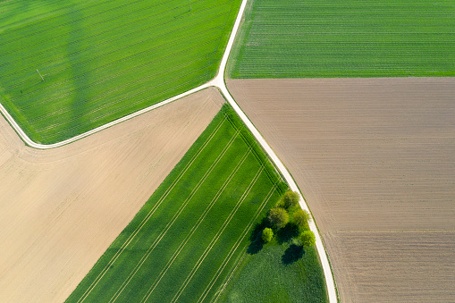 Aerial Spring Aerial Spring Landscape Stock Photo - Download Image Now - Above ...