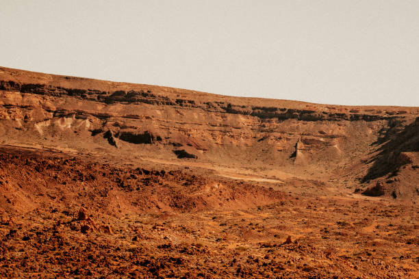 istock Red Mountains and peaks in a vast and desolate environment 1221980246