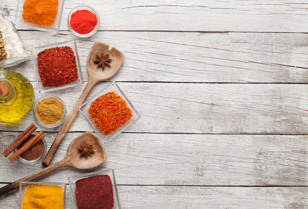 istock Various spices in bowls and spoons 1221981434