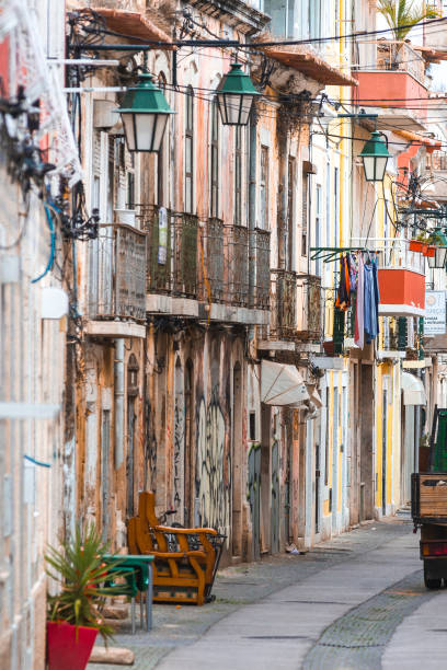 istock Narrow street house facades 1221981874