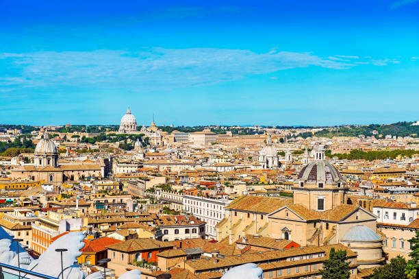 istock Panoramic view of Rome. Rome is a famous tourist destination 1221988793