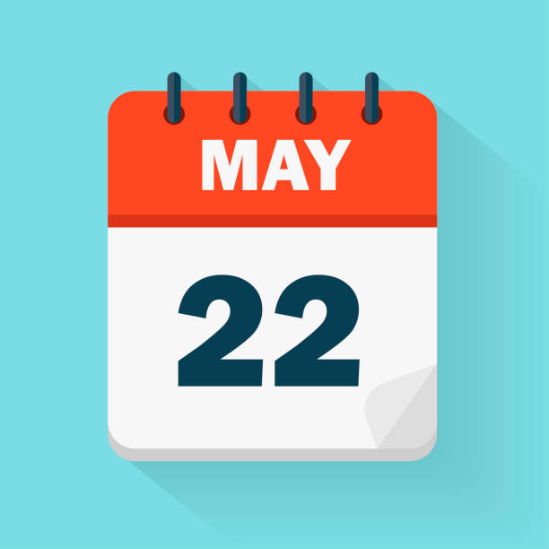 istock May 22th. Daily calendar icon in vector format.  Date, time, day, month. Holidays 1221989344