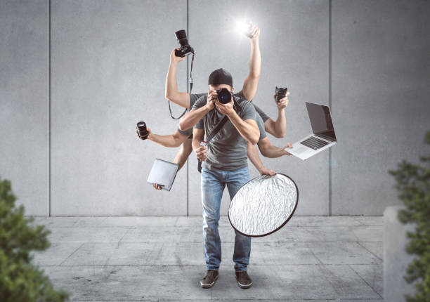 Content creator with a lot of equipment