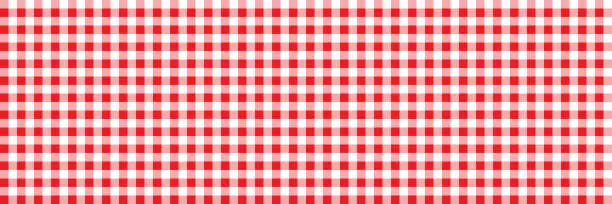 Vector illustration of Red Retro tablecloth texture