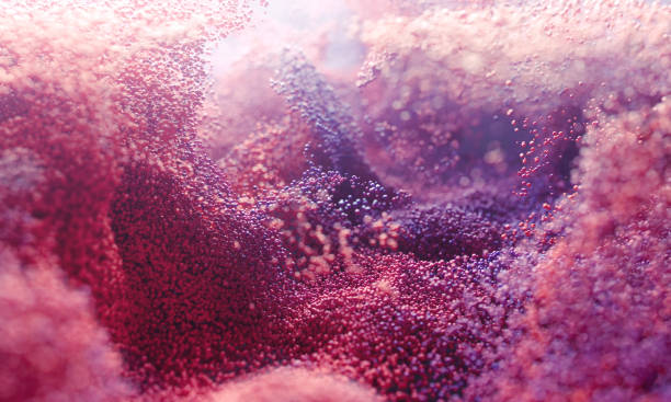 istock Colorful particles whirling in smooth motion 1221990830