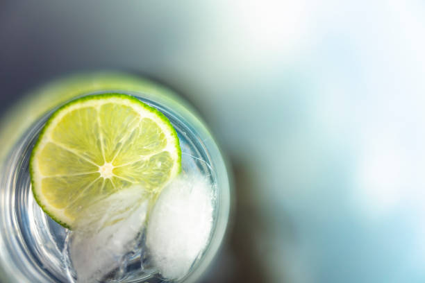 Gin and Tonic refreshing drink Gin and Tonic refreshing drink vodka soda top view stock pictures, royalty-free photos & images