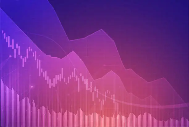 Vector illustration of Candle stick graph chart of stock market investment trading, Bullish point, Bearish point. trend of graph vector design.