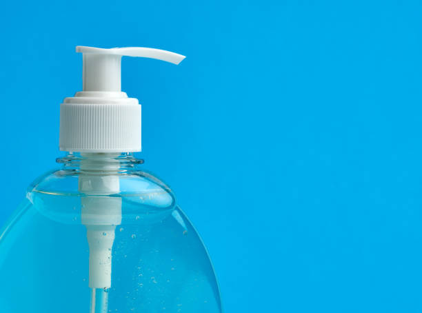 istock transparent plastic bottle with a sanitizer for disinfecting han 1221997544