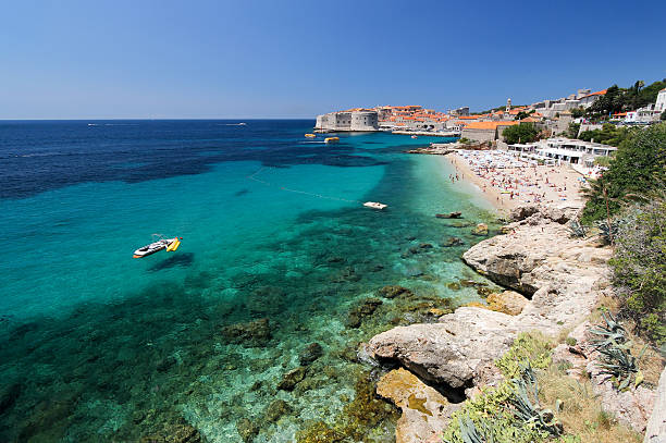 With its views of the old town and Lokrum island offshore, this city beach is the ideal place for holidaymakers to lounge