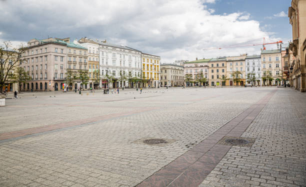 istock Empty Krakow Main Square during pandemia of coronavirus 1222000168